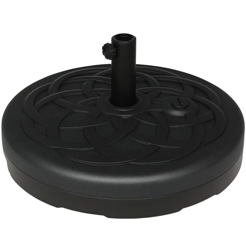 Outsunny 77 lb Heavy Duty Patio Umbrella Base, 22" Round Market Umbrella Stand for Deck, Outdoor, Backyard, Black