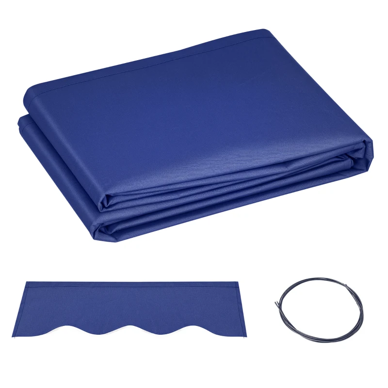 Outsunny 11' x 10' Outdoor Sunshade Canopy Awning Cover, Retractable Awning Fabric Replacement, UV Protection, Navy Blue