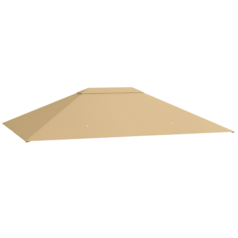 Outsunny 10' x 13' Gazebo Replacement Canopy Cover, Gazebo Roof Replacement (TOP COVER ONLY), Khaki