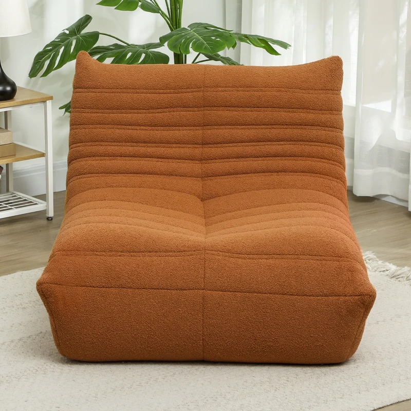 HOMCOM Bean Bag Chair for Adults, Giant Fireside Chair, Bean Bag Sofa with High Density Foam for Living Room, Brown