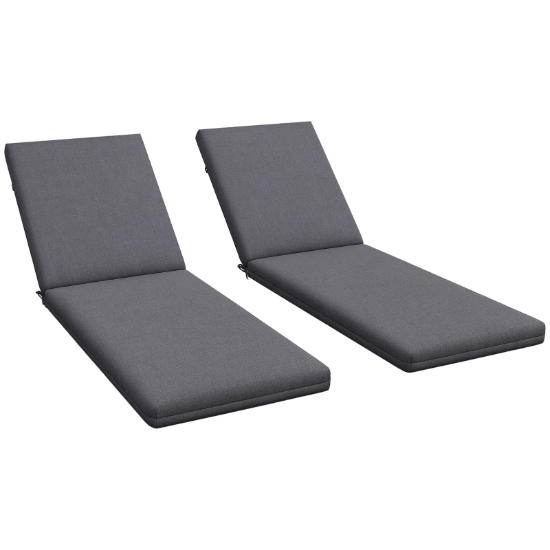 Outsunny 2-Piece Back and Seat Cushion Pillows Replacement, Patio Chair Cushions Set with Ties for Indoor Outdoor, Grey