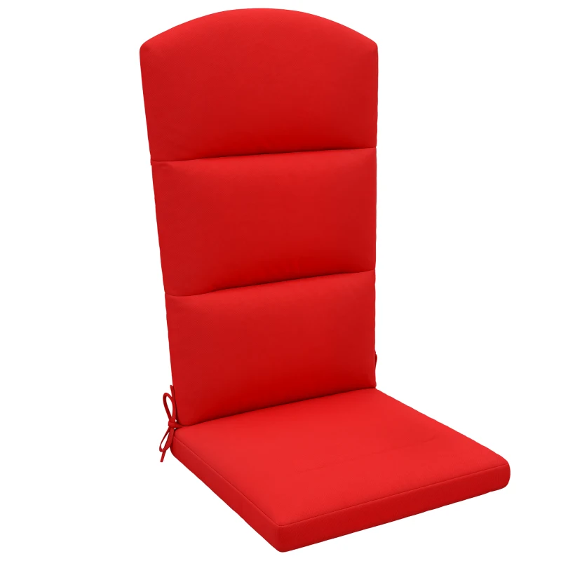 Outsunny Patio Chair Cushion for Adirondack Chairs Replacement Cushion with Back and Ties, Wine Red