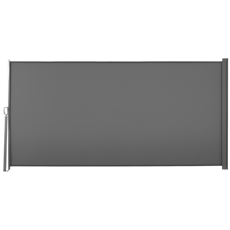 Outsunny Patio Outdoor Folding Retractable Side Awning Privacy Screen with Resistance to UV Rays & Wind, 118" x 63", Light Grey
