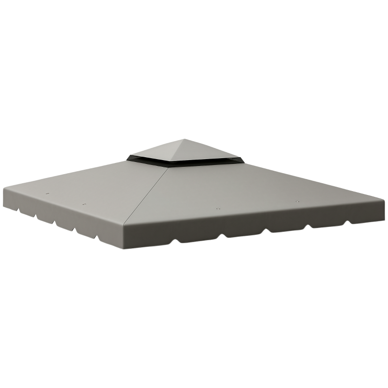 Outsunny 10' x 10' Gazebo Replacement Canopy, Gazebo Top Cover with Double Vented Roof for Garden Patio Outdoor TOP ONLY, Grey