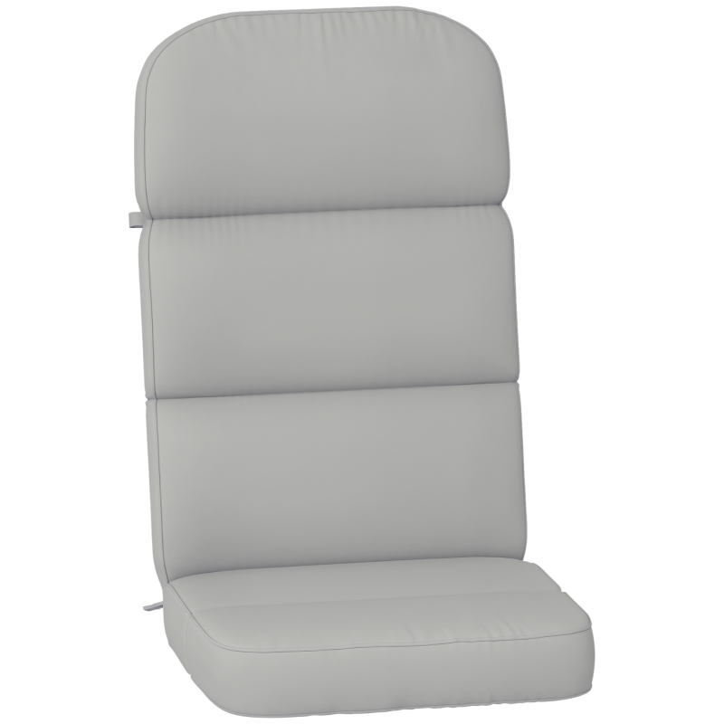 Outsunny Outdoor Seat Cushion with Back, Outdoor Chair Cushion with Ties and Adjustable Strap, UPF 20+Non-Slip Patio Cushion Replacement for Outdoor Chair, Light Grey