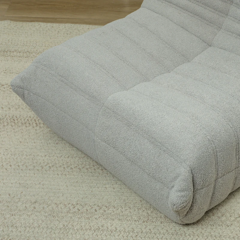 HOMCOM Bean Bag Chair for Adults, Giant Fireside Chair, Bean Bag Sofa with High Density Foam for Living Room, Light Gray