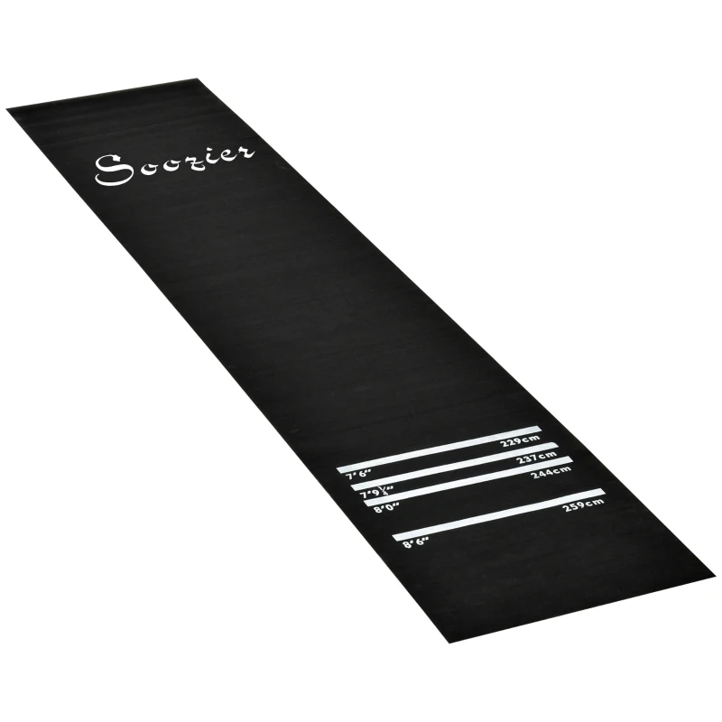 Soozier 9.8 x 2 ft Professional Rubber Dart Mat with 4 Throwing Distances for Pub Club Home, Black