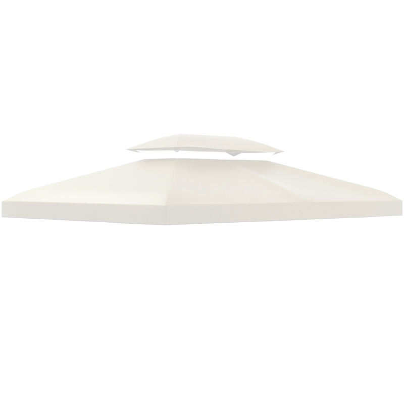 Outsunny 13' x 10' Gazebo Replacement Canopy 2 Tier Top UV Cover Pavilion Garden Patio Outdoor, Cream White (TOP ONLY)