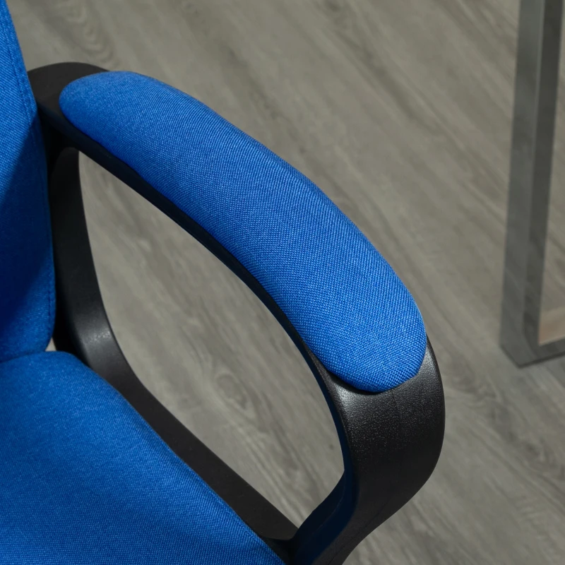 Vinsetto High Back Office Chair, Height Adjustable Computer Desk Chair with Swivel Wheels and Tilt Function, Blue