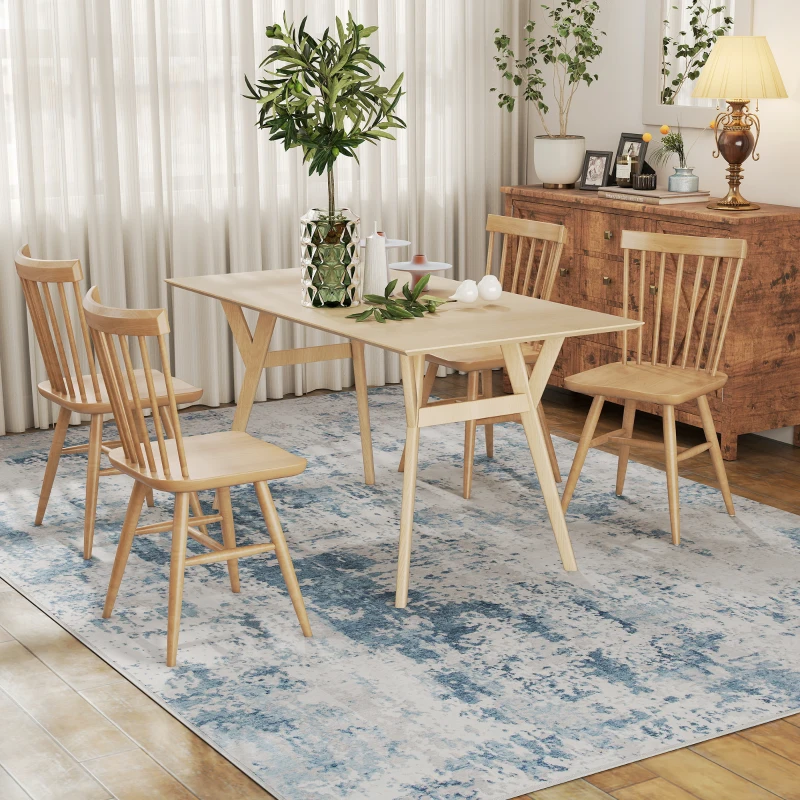 HOMCOM Area Rug 8x10, Machine Washable Rug, Non-Slip Modern Abstract Floor Carpet for Living Room, Bedroom, Dining Room, Blue