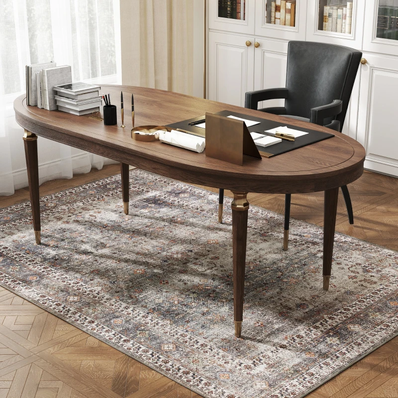 HOMCOM Machine Washable Area Rug 4x6, Non-Slip Traditional Floor Cover Foldable Carpet for Living Room, Dark Mixed-Brown