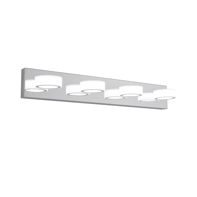 29" Modern 4-Light LED Vanity Light with Rotatable Design, Dimmable Chrome Bathroom Wall Fixture, 29" L x 5" W x 4.5" H, Chrome