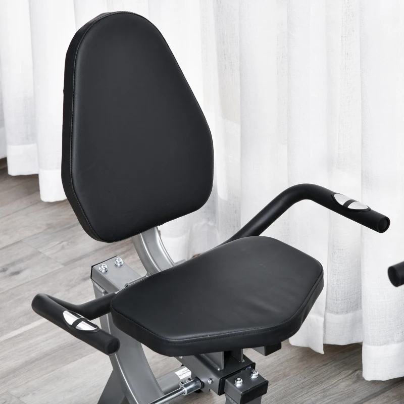 Soozier Recumbent Exercise Bike Indoor Magnetic Fitness Training Bike Stationary Workout Cycling Bike with 8 Adjustable Resistance, Pad Holder Bottle Holder LCD Monitor, Grey