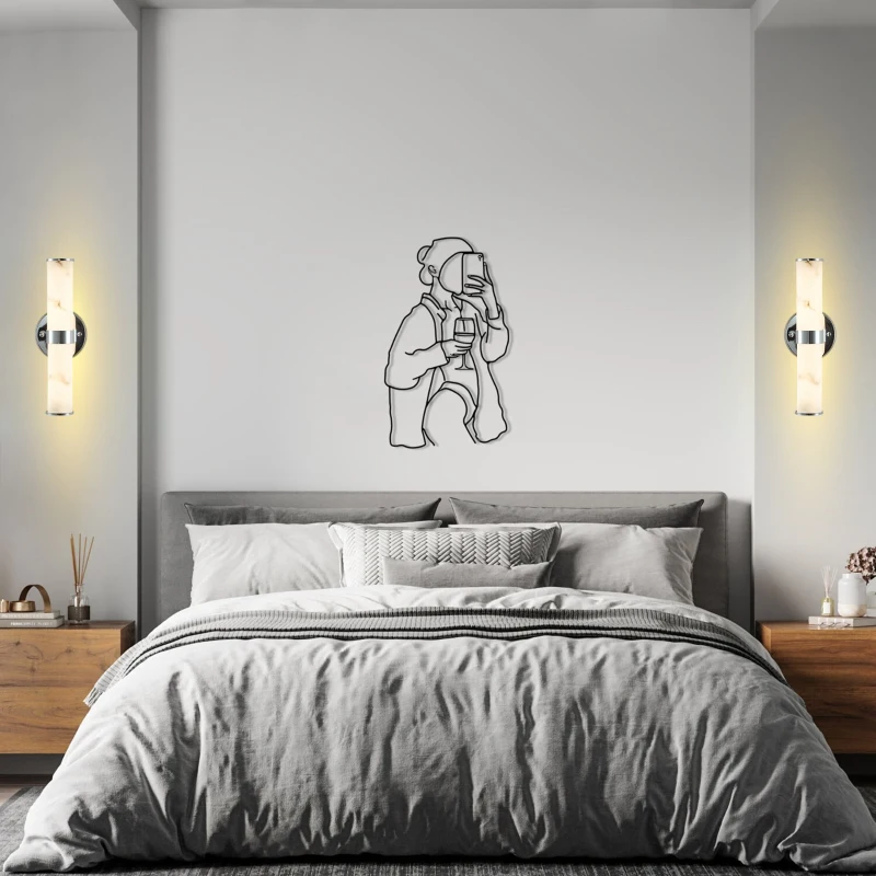 Set of 2 Resin Imitation Marble Wall Sconce, Modern Vertical Light Fixture for Bathrooms, Hallways, Bedrooms, 5" L x 5.5" W x 14" H, Silver