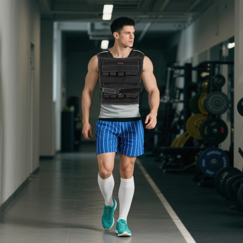 Soozier 44LBS Adjustable Weighted Vest, Weight Vest with Reflective Strips, Snug Fit for Men Women Running Strength Training