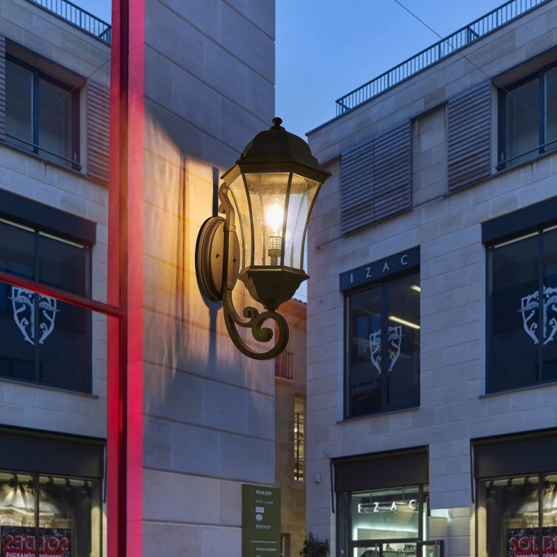 27" Outdoor Wall Lantern with Dusk to Dawn Sensor, Weatherproof Vintage Wall Sconce, Ideal for Porch, Patio, 12.5" L x 14" W x 27" H, Black