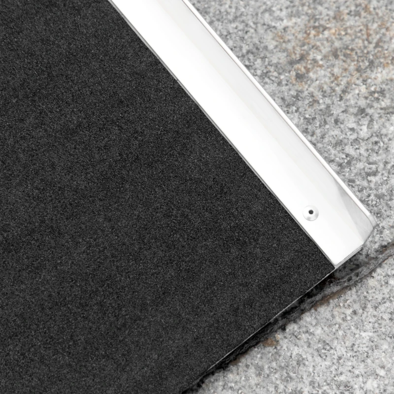HOMCOM 4' Skidproof Portable Wheelchair Ramp for Home, Steps, Doorways, Carpeted Foldable Handicap Ramp, Threshold Ramp