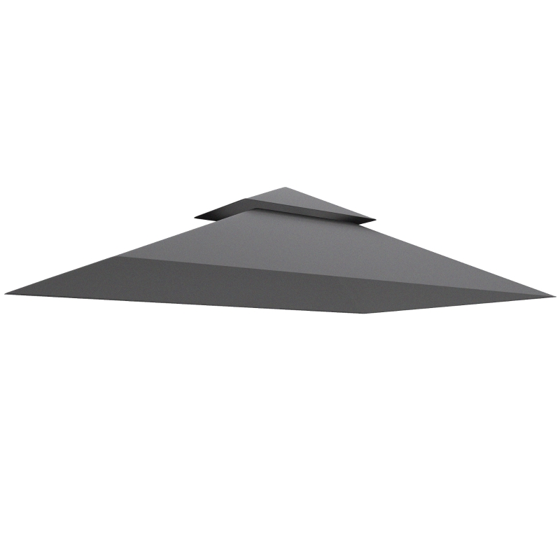 Outsunny BBQ Gazebo Canopy Replacement Roof, 5' x 8' Grill Gazebo Roof with UPF50+ Double Tiered Top Cover, Dark Grey