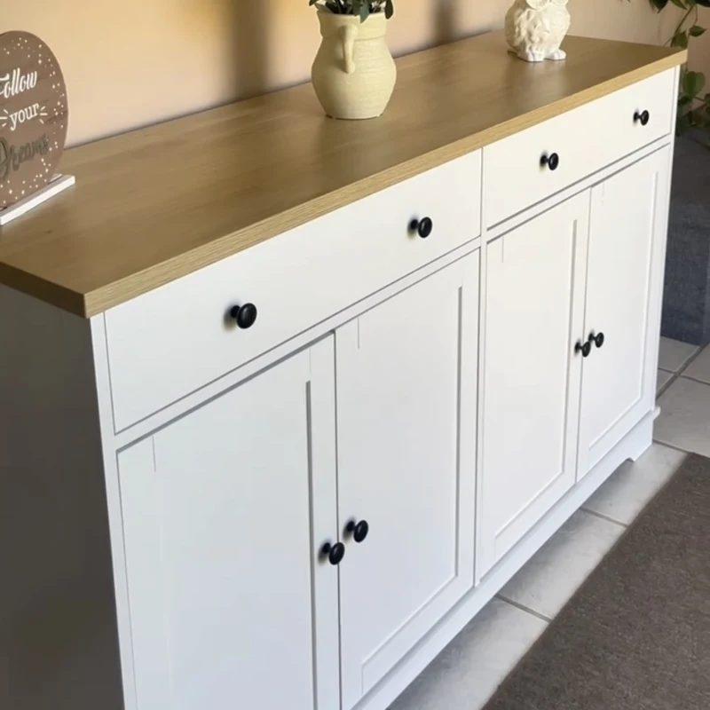 HOMCOM Modern Sideboard, Buffet Cabinet with Storage Drawers, Adjustable Shelves for Living Room, Dining Room, Entryway, White(m-12)