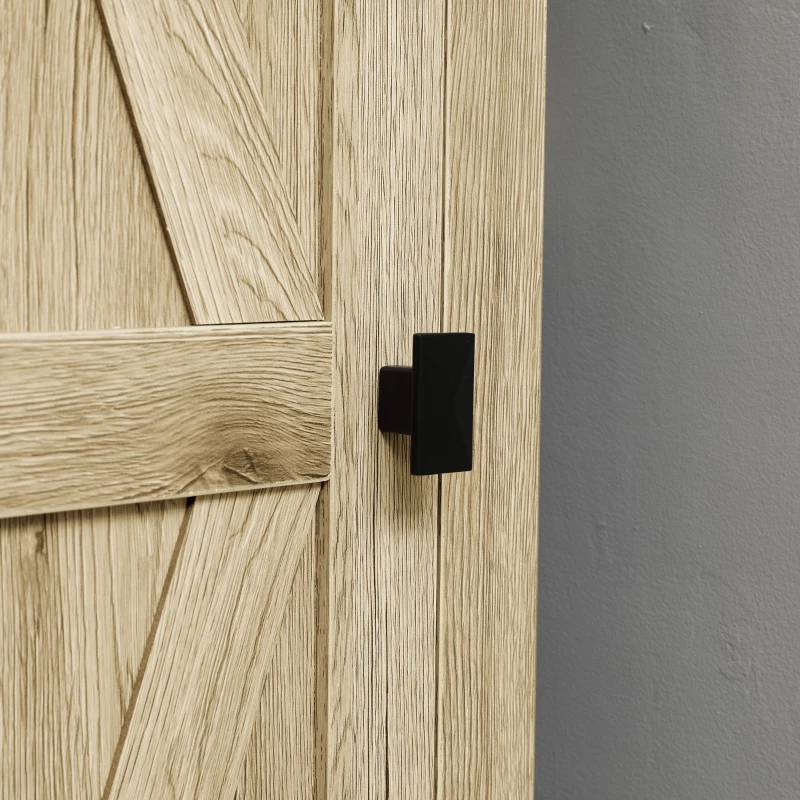 HOMCOM 48" Farmhouse Kitchen Pantry Storage Cabinet with Barn Door, Kitchen Pantry Cabinet with Adjustable Shelves, Natural