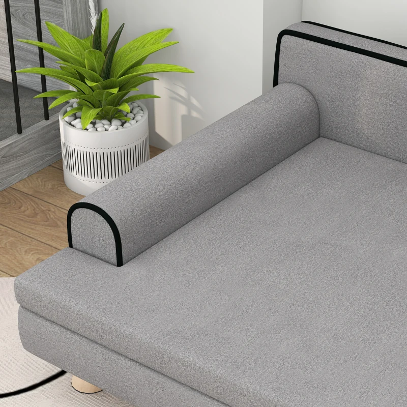 PawHut Elevated Dog Sofa Bed, Cat Couch with Cushion, Washable Cover, Wooden Legs, for Medium & Large Dogs, Light Grey