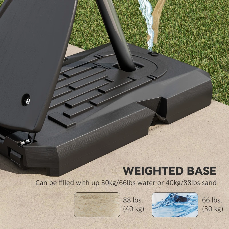 Soozier Outdoor Portable Basketball Hoop and Stand with Backboard Weighted Base Wheels, 115.4"-137.8" Height Adjustable