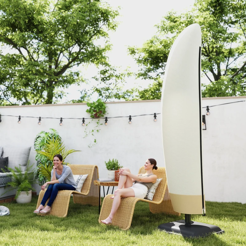 Outsunny 87-Inch Patio Umbrella Cover for for 10ft to 13ft Outdoor Offset Umbrella, Beige and Coffee