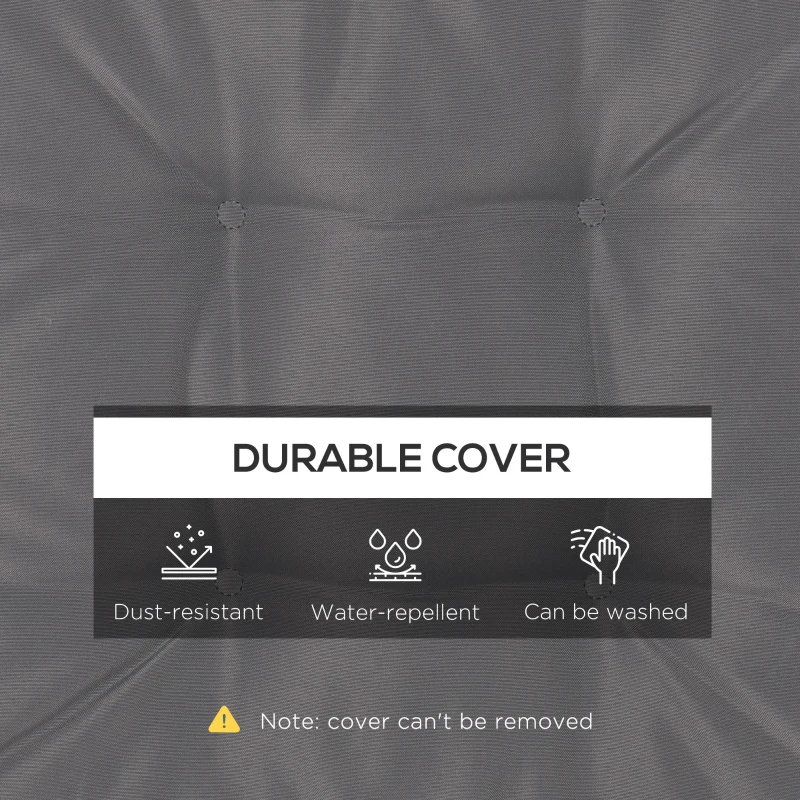 Outsunny Replacement Cushions for Rattan Furniture, 4 Piece Outdoor Seat Cushion Pad for Patio Set, Dark Grey