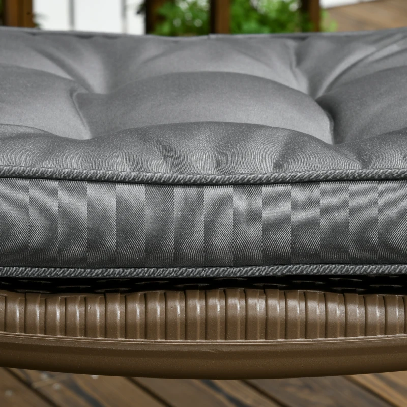 Outsunny Replacement Cushions for Rattan Furniture, 4 Piece Outdoor Seat Cushion Pad for Patio Set, Dark Grey