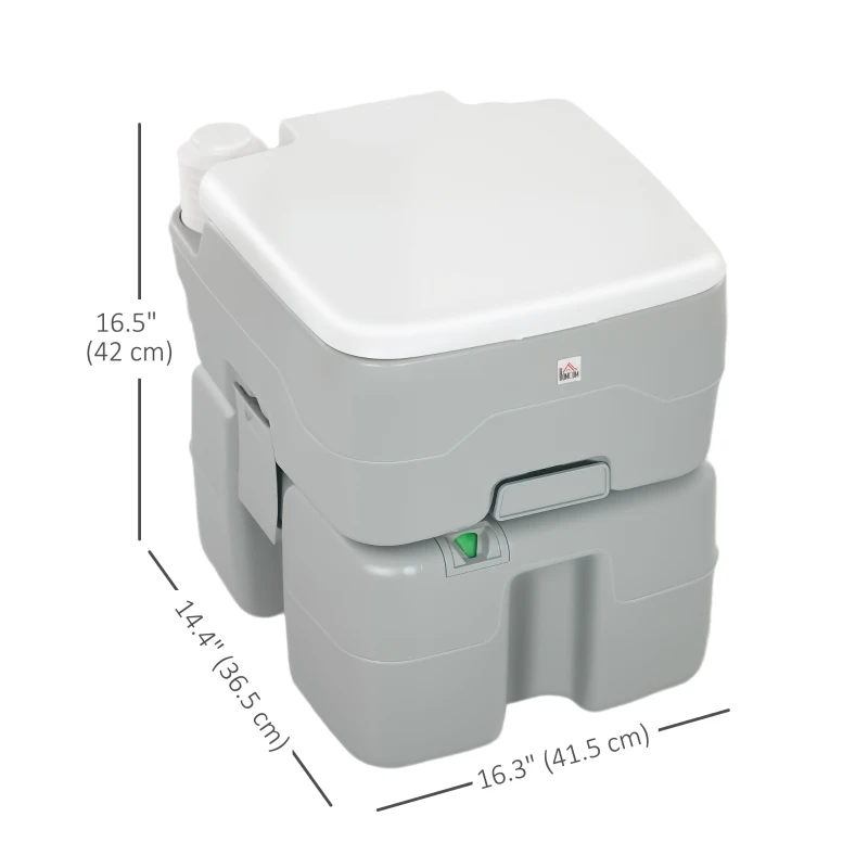 HOMCOM Outdoor Portable Travel Toilet Flushable Tank with Level Indicator  3 Way Pistol for Camping Boating Roadtripping 5.3 Gallon (20L)