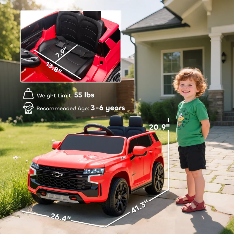 Aosom Electric Ride on Car 12V Kids Ride-on Toy, Red