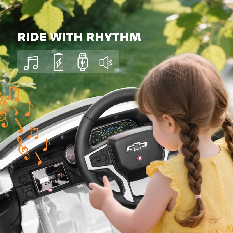 Aosom Electric Ride on Car 12V Kids Ride-on Toy, White