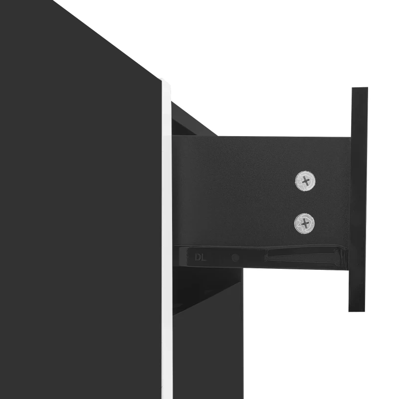 Modern TV Cabinet with High Gloss Finish and LED Light Strip, Ample Storage Space, Easy Assembly, 67" L x 11.5" W x 11.5" H, Black