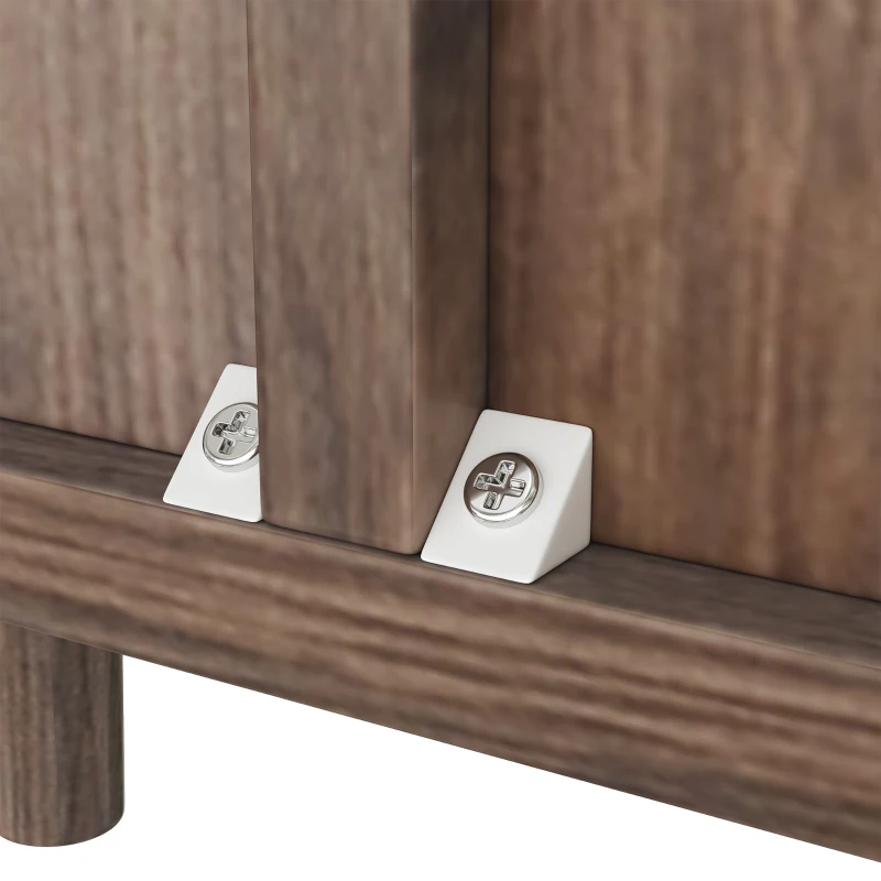 Unique Three-Door Sideboard with Adjustable Shelves, Sturdy and Stable Construction, Easy Assembly, 47" L x 14" W x 29.5" H, Natural