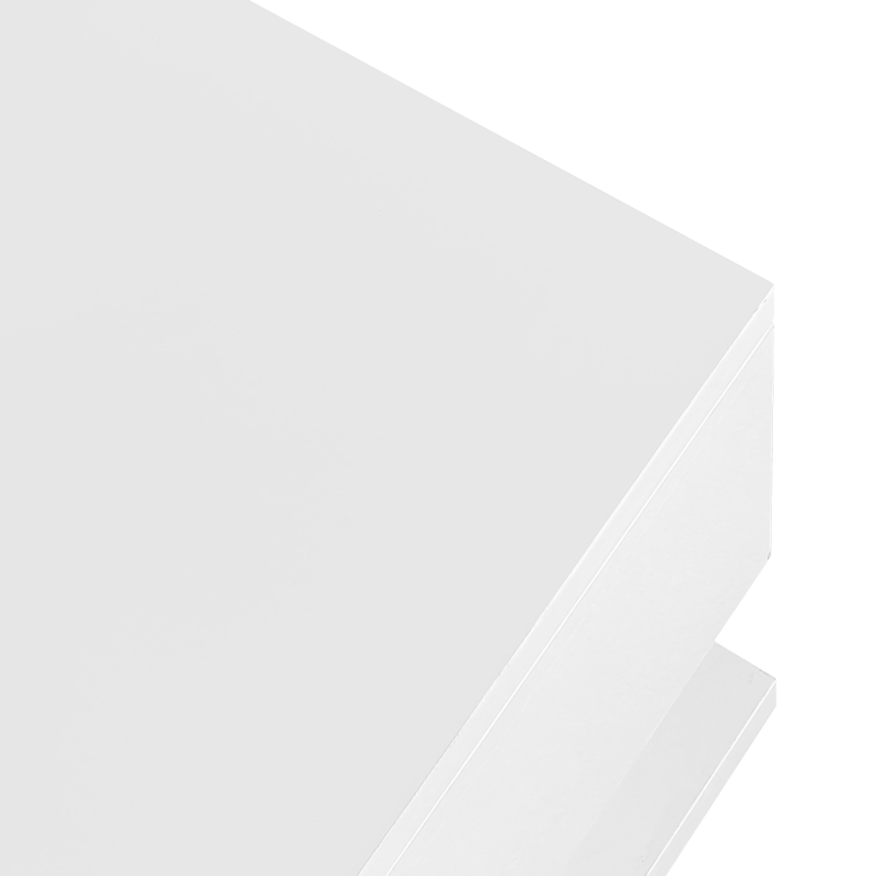 High-Gloss Coffee Table with Glass and LED Effect, Modern Design with Storage Compartment, Easy to Install, 41.5" L x 21.5" W x 12.5" H, White