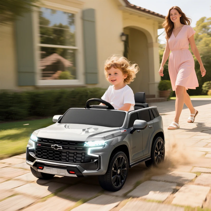 Aosom Electric Ride on Car 12V Kids Ride-on Toy, Gray