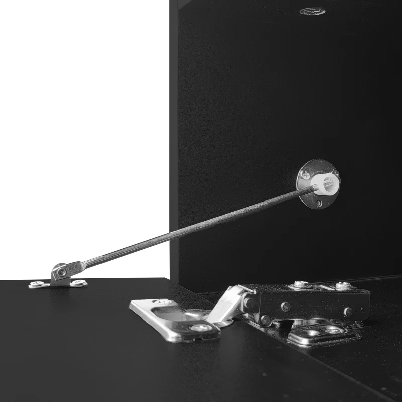 Cloud Coffee Table with Drawer and Open Storage, Particle Board and Modern Design, Easy to Install, 39.5" L x 23.5" W x 15" H, Black