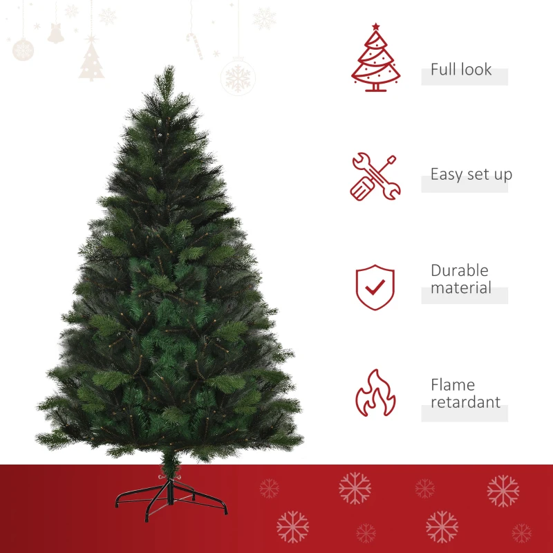 HOMCOM 6FT Artificial Pop-Up Christmas Tree Xmas Tree Holiday Home Decoration with Automatic Open, Green