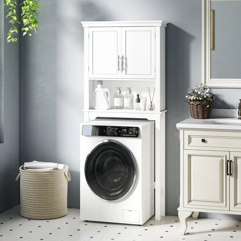 kleankin Over the Toilet Storage, Bathroom Cabinets Over Toilet, Cabinet Above Toilet with Doors and Shelves
