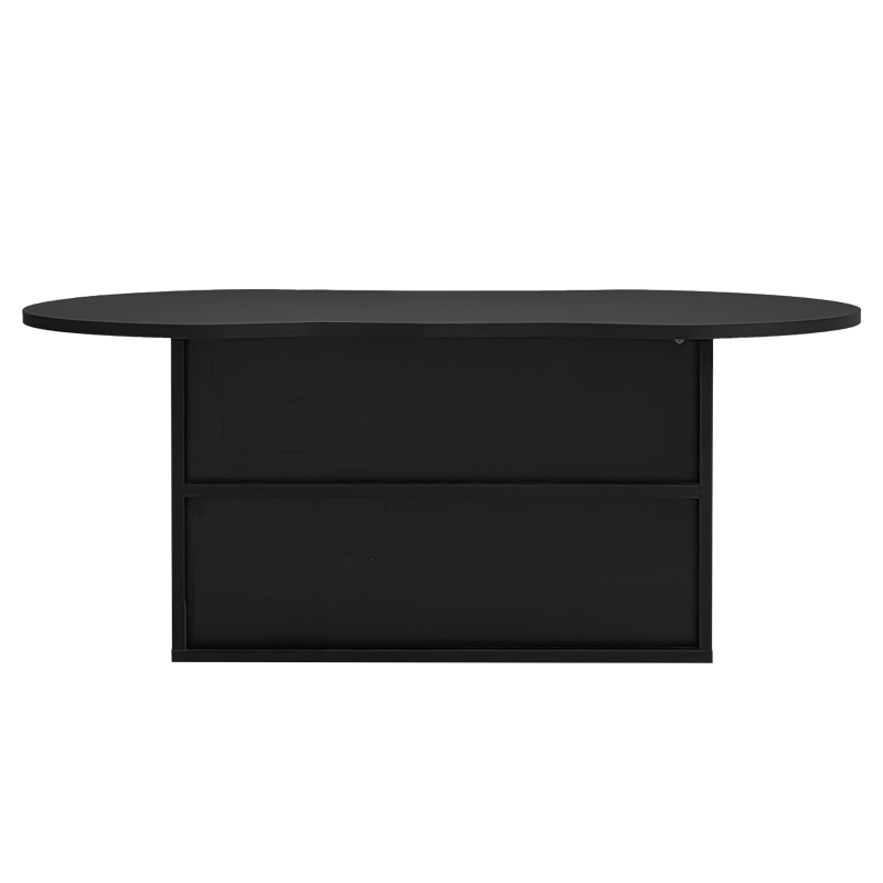 Cloud Coffee Table with Drawer and Open Storage, Particle Board and Modern Design, Easy to Install, 39.5" L x 23.5" W x 15" H, Black