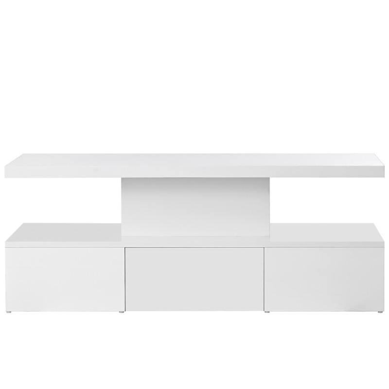 Modern High-Gloss Coffee Table with Hidden Drawer, Particle Board Construction, Modern Design, Easy to Install, 39.5" L x 19.5" W x 15.5" H, White