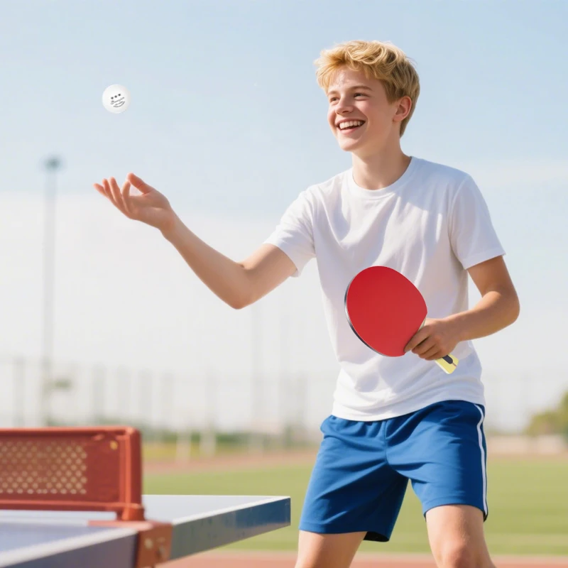 Soozier Ping Pong Paddle Set, Portable Table Tennis Rackets with 8 Ping Pong Balls, Storage Case for Teens, Adults