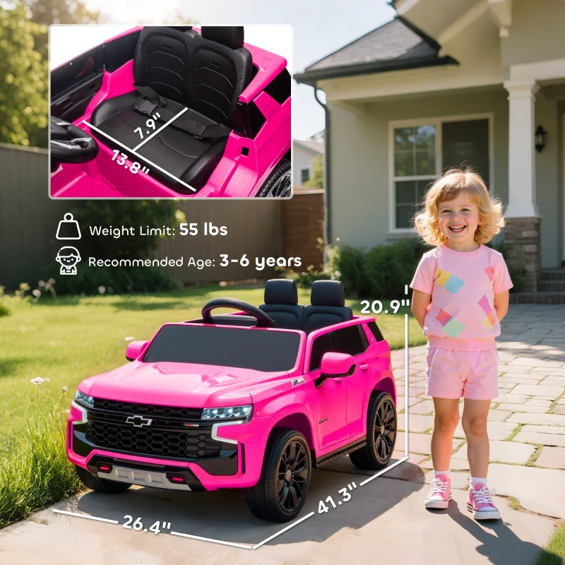 Aosom Electric Ride on Car 12V Kids Ride-on Toy, Pink(m-3)
