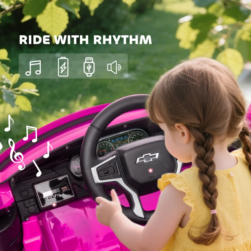 Aosom Electric Ride on Car 12V Kids Ride-on Toy, Pink(m-7)