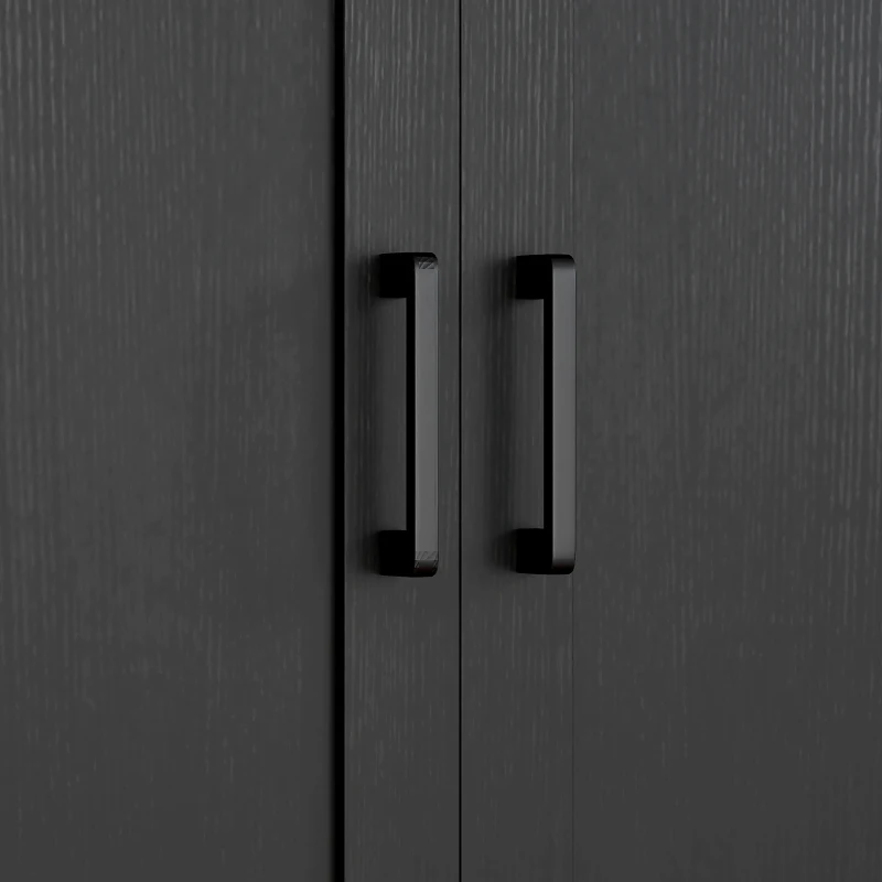 HOMCOM Modern Storage Cabinet with Doors and Adjustable Shelf for Kitchen, Living room, 23.6" x 11.8" x 35.4", Black