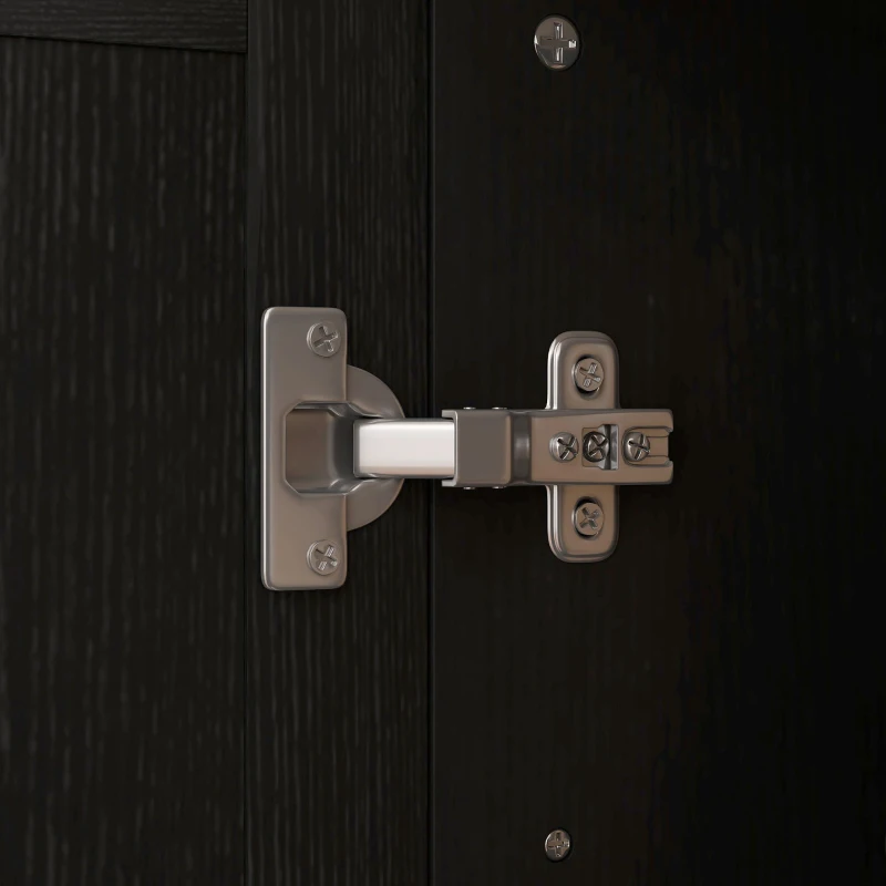 HOMCOM Small Dining Room Sideboard with 3 Doors Adjustable Shelves for Dining Black