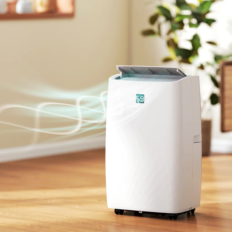 HOMCOM 12000 BTU Portable Air Conditioner, AC Unit with Cool, Dehumidifier, Fan, 550 Sq. ft, 24H Timer On Off, Window Kit