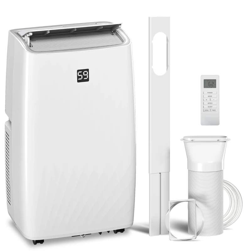 HOMCOM 14000 BTU Portable Air Conditioner, AC Unit with Cool, Dehumidifier, Fan, 549 Sq. ft, 24H Timer On Off, Window Kit
