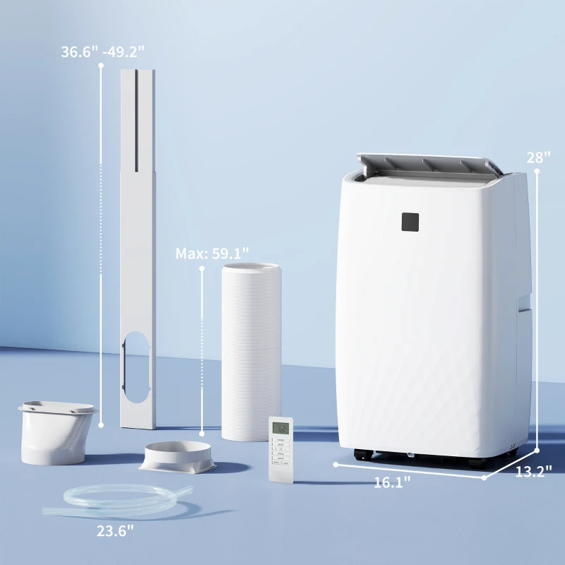 HOMCOM 12000 BTU Portable Air Conditioner, AC Unit with Cool, Dehumidifier, Fan, 550 Sq. ft, 24H Timer On Off, Window Kit