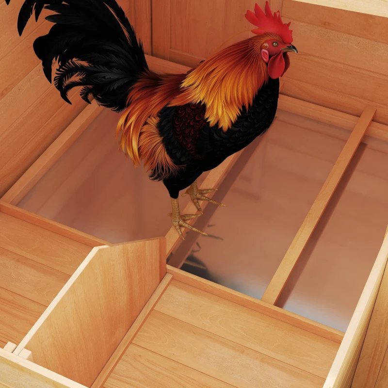 PawHut 75in Chicken Coop Wooden Hen House Rabbit Hutch Poultry Cage Pen Outdoor Backyard with Openable Top, Run Ladder